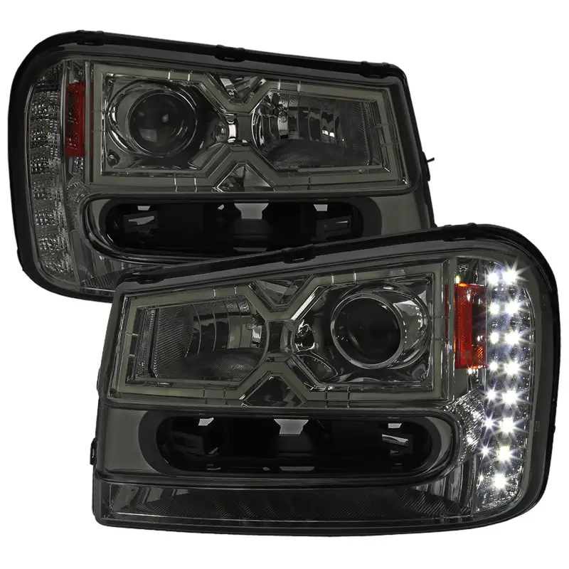 Spec-D 02-09 Chevy Trailblazer Projector Headlights Smoked 1