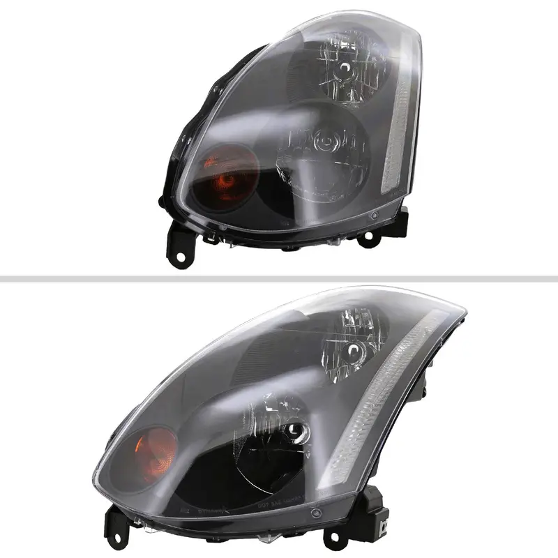Spec-D 03-05 Infiniti G35 Coupe Headlights Oem Style Black 2