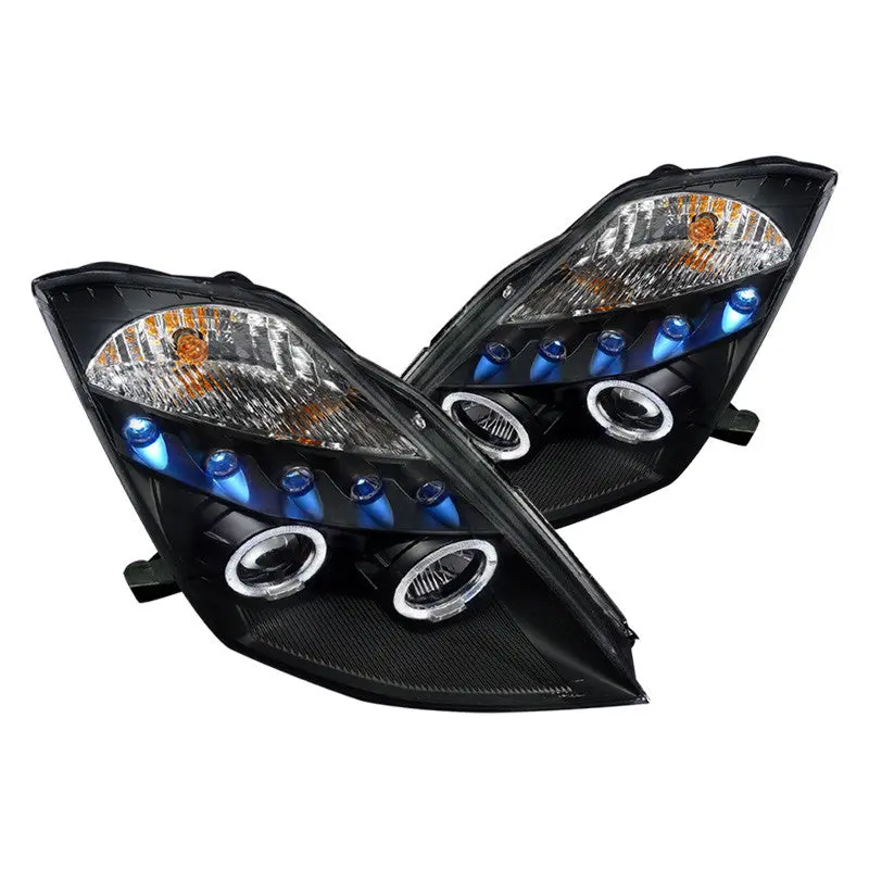 Spec-D 03-05 Nissan 350Z Halo Projector Headlights Black 1