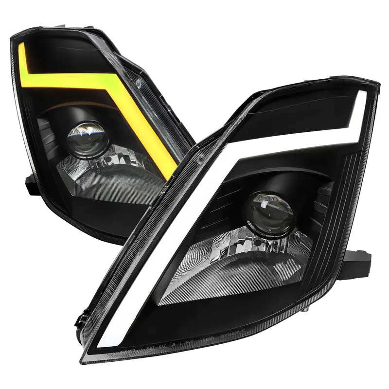 Spec-D 03-05 Nissan 350Z Headlights Projector Black Seq 1