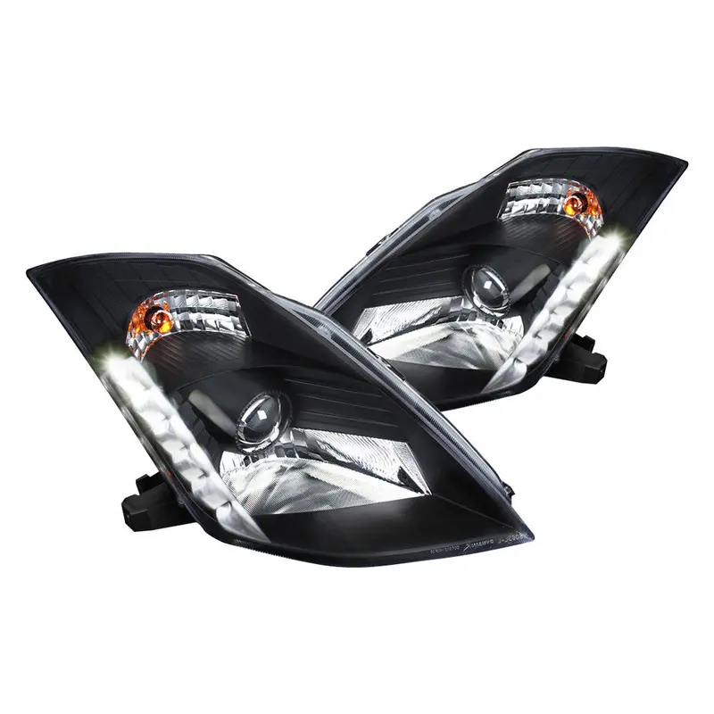 Spec-D 03-05 Nissan 350Z Headlights Projector Matte Black/Clear 1