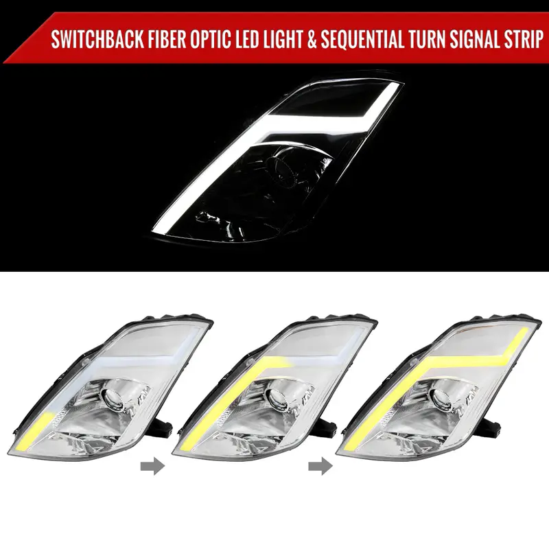 Spec-D 03-05 Nissan 350Z Seq Projector Headlights Chrome 350Z03 2