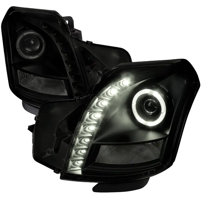 Spec-D 03-07 Cadillac Cts Halo Projector Headlights Black/Smoked Lens 1