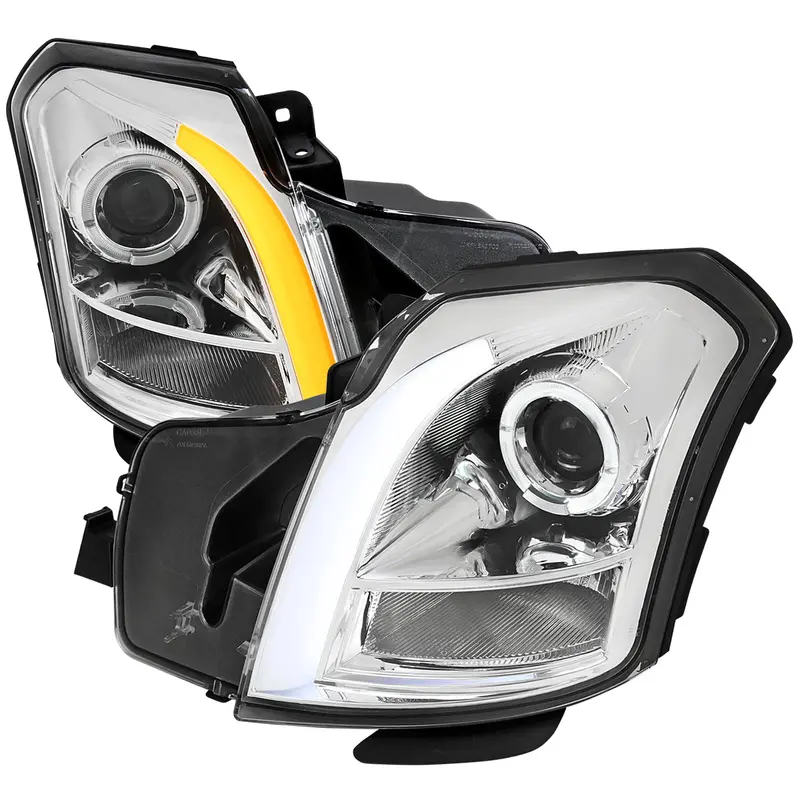 Spec-D 03-07 Cadillac Cts Headlights Halo Projector Sequential Smoked 1