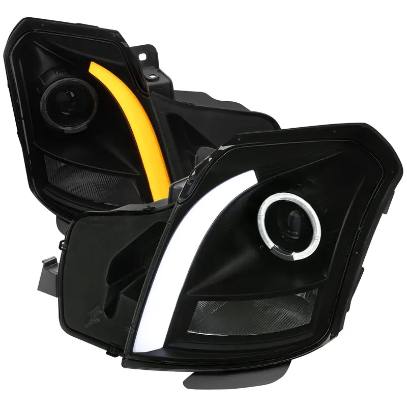 Spec-D 03-07 Cadillac Cts Headlights Halo Sequential Drl Black/Smoked 1