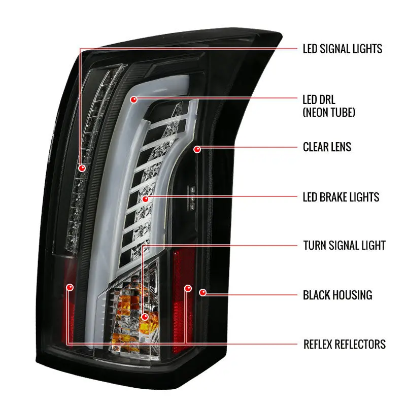Spec-D 03-07 Cadillac Cts Led Tail Lights Black 2