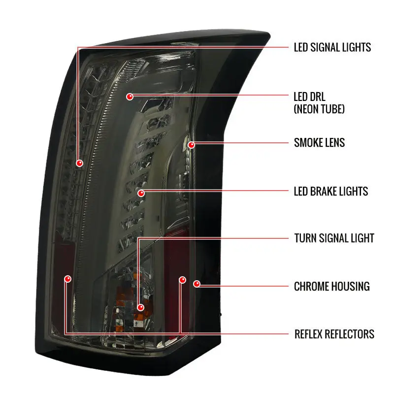 Spec-D 03-07 Cadillac Cts Led Tail Lights Smoked 2