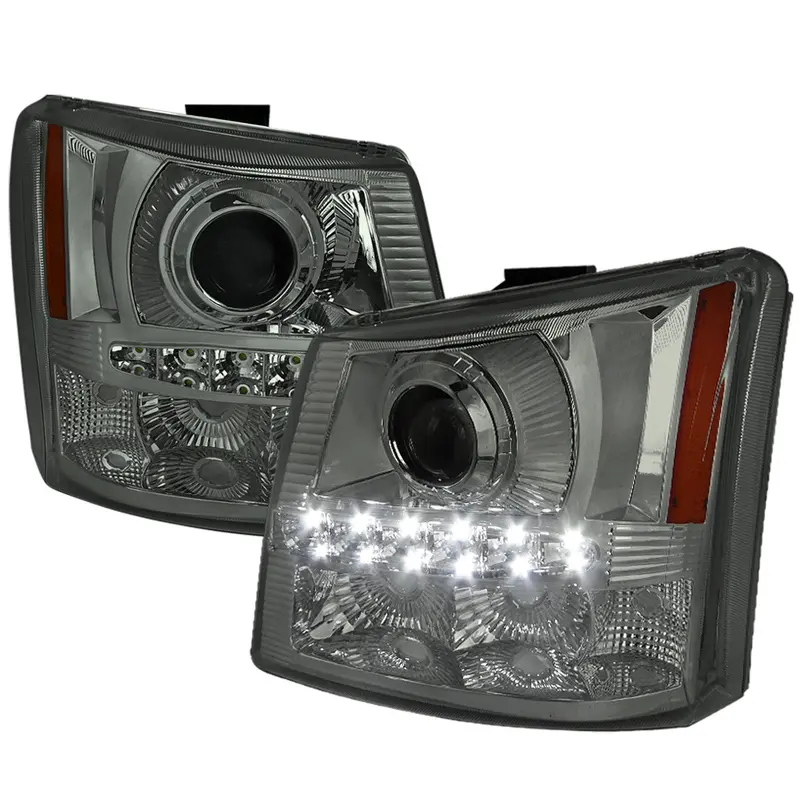 Spec-D 03-07 Chevy Silverado 1Pc Projector Headlights Smoked 1