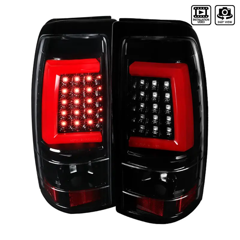 Spec-D 03-07 Chevy Silverado Gmc Sierra G2 Led Tail Lights Jet Black 2
