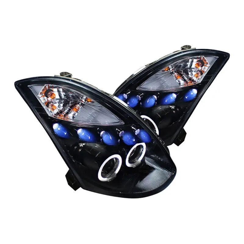 Spec-D 03-07 G35 Coupe Halo Projector Headlights Smoked 1