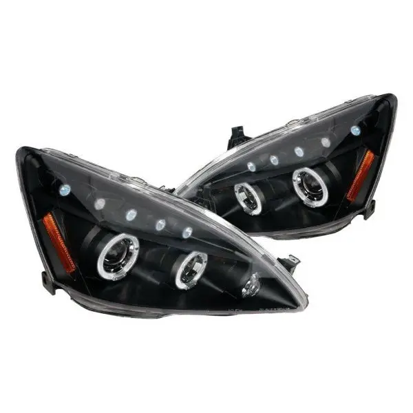 Spec-D 03-07 Honda Accord Halo Projector Headlights Black 1