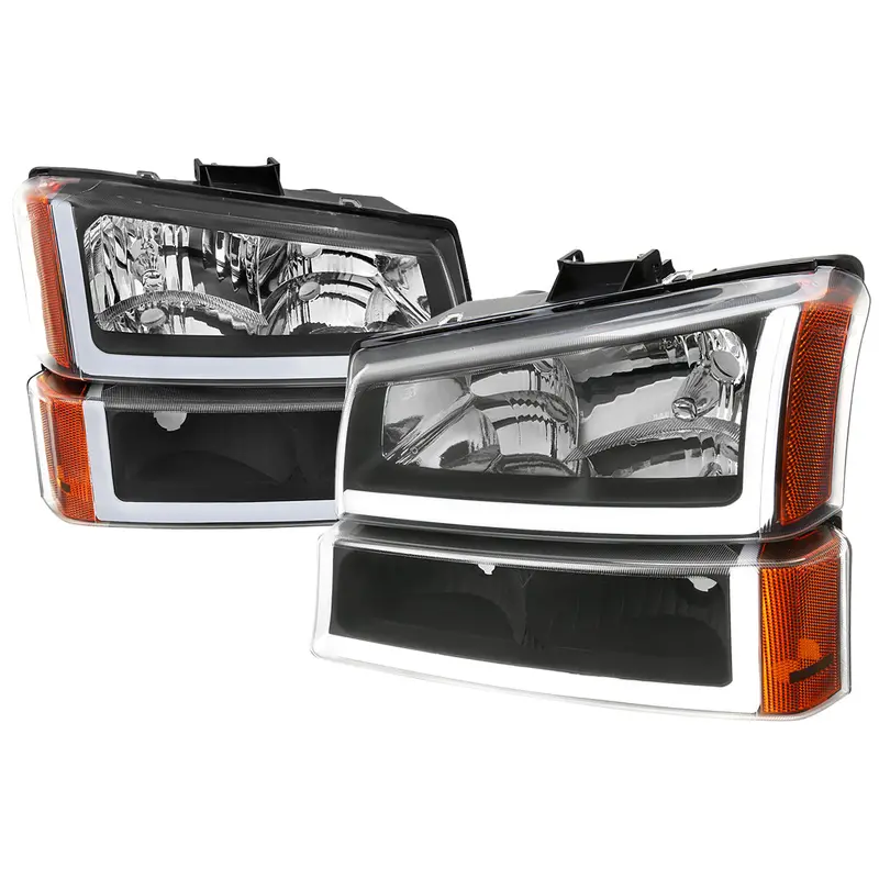 Spec-D 03-07 Silverado 02-06 Avalanche Headlights Oem Style Led Bar 1