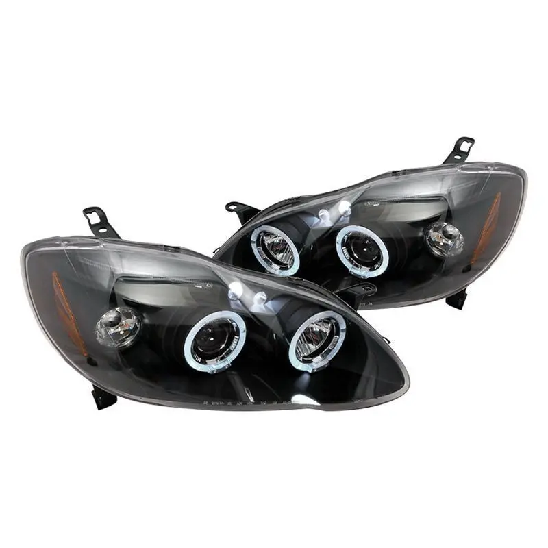 Spec-D 03-08 Toyota Corolla Halo Projector Headlights Black 1