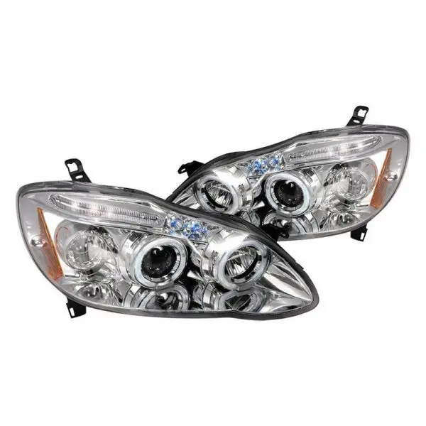 Spec-D 03-08 Toyota Corolla Halo Projector Headlights Chrome 1