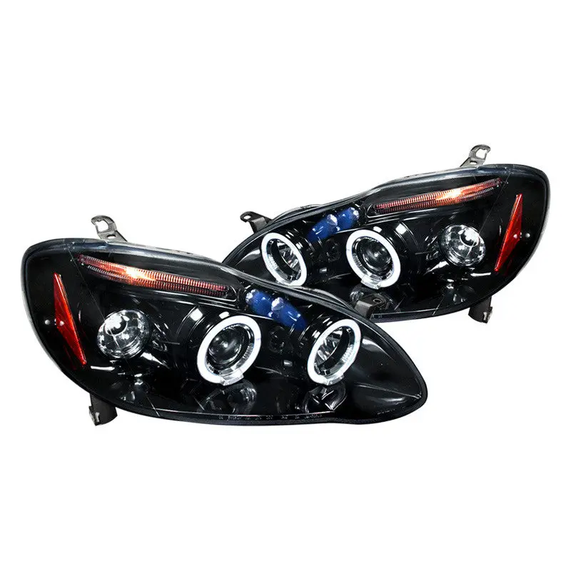 Spec-D 03-08 Toyota Corolla Halo Projector Headlights Smoked 1