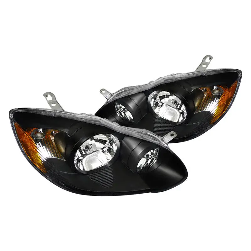 Spec-D 03-08 Toyota Corolla Oem Style Headlights Matte Black/Clear 1