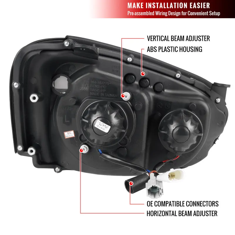Spec-D 04-05 Impreza Halo Led Projector Headlights Black 2