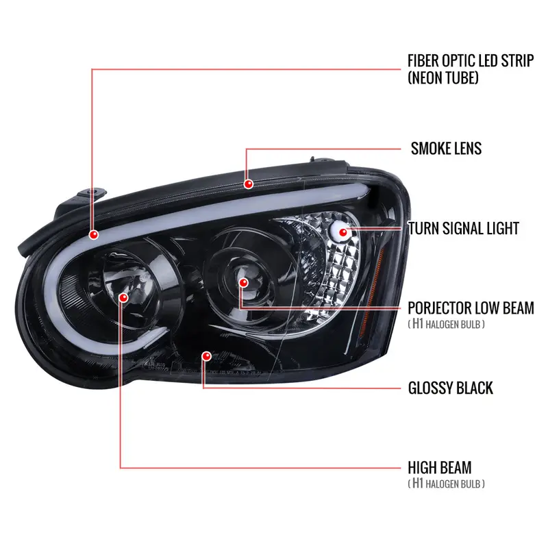 Spec-D 04-05 Impreza Wrx Sti Projector Headlights Black/Smoked 2