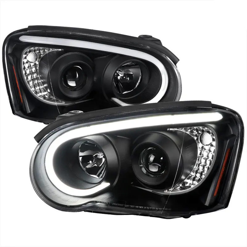 Spec-D 04-05 Impreza Wrx Sti Projector Headlights Led Black/Clear 1