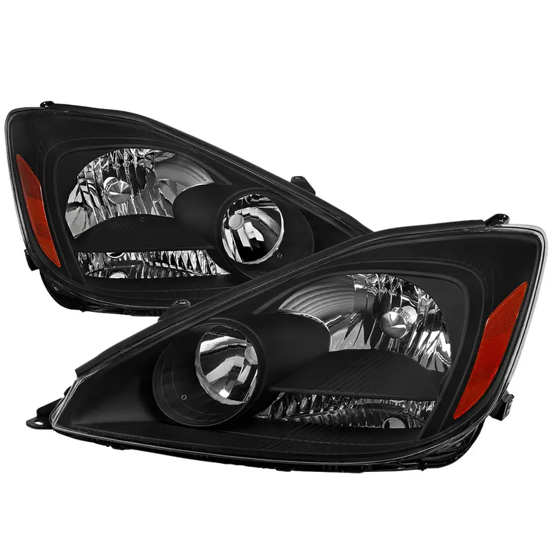 Spec-D 04-05 Toyota Sienna Headlights Oem Style Black Amber 1