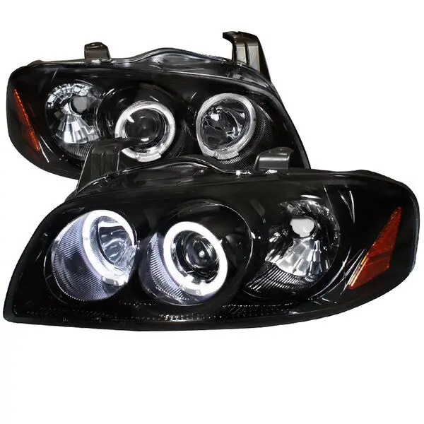 Spec-D 04-06 Nissan Sentra Headlights Halo Projector Smoked 1