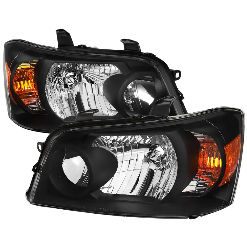 Spec-D 04-07 Toyota Highlander Headlights Oem Style Black/Clear 1
