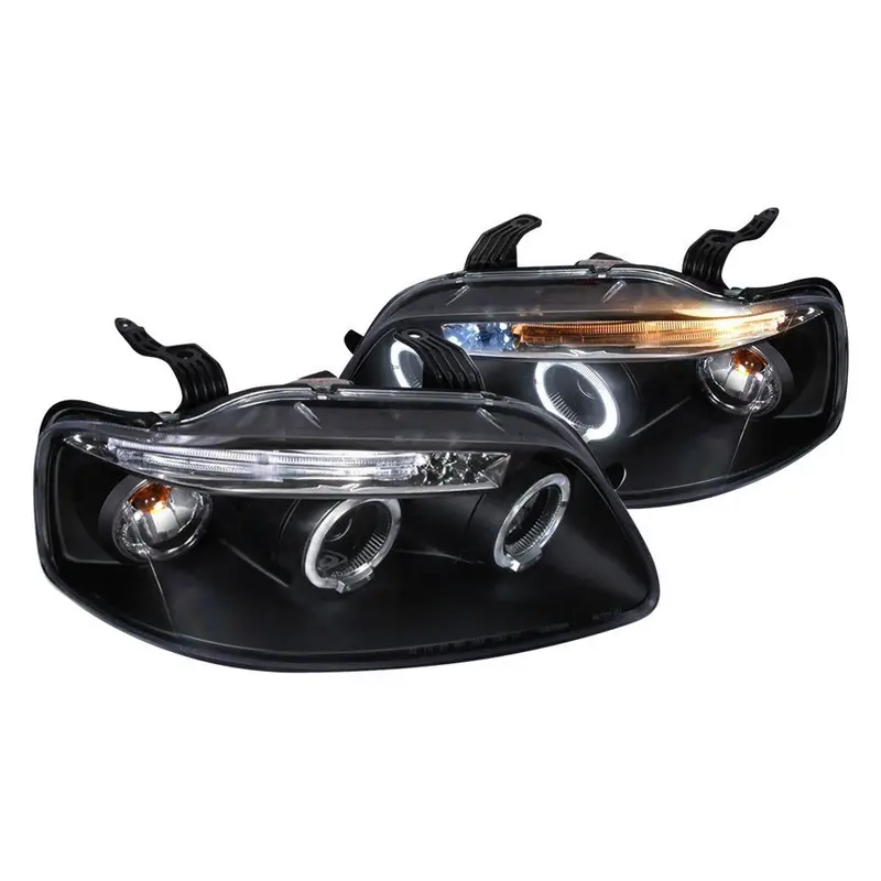 Spec-D 04-08 Chevy Aveo Halo Projector Headlights Black 1