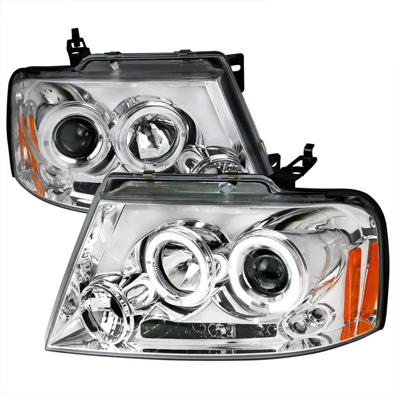 Spec-D 04-08 F-150/Mark Lt Halo Projector Headlights Chrome/Clear 1