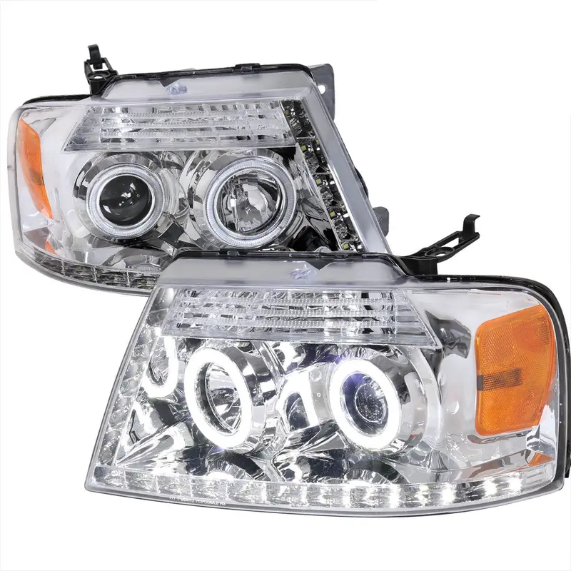 Spec-D 04-08 Ford F-150 / 06-08 Lincoln Mark Headlight R8 Strip Chrome 1