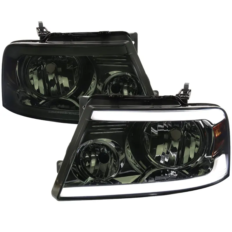 Spec-D 04-08 Ford F-150 Mark Lt Headlights Led Bar G3 Chrome/Clear 1