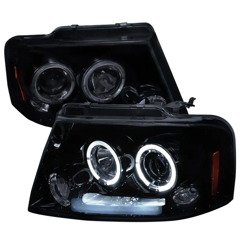 Spec-D 04-08 Ford F150 Halo Projector Headlights Black Smoked 1
