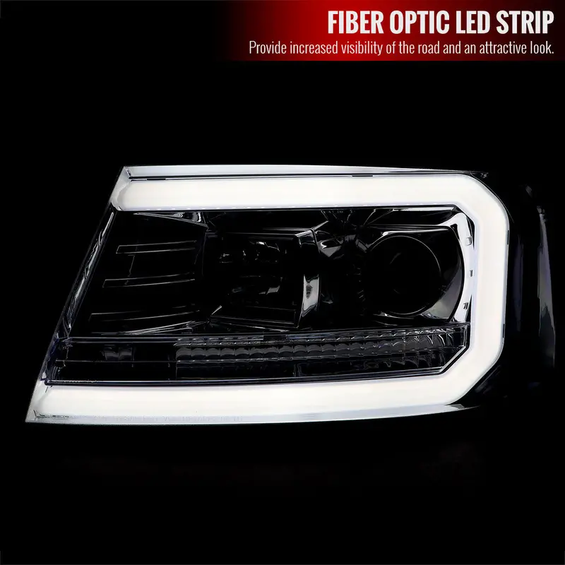 Spec-D 04-08 Ford F150 Projector Headlights Led Bar Chrome 2