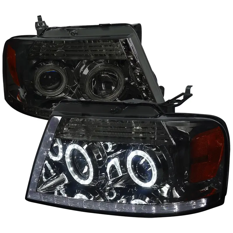 Spec-D 04-08 Ford F150 Projector Headlights Led Strip Chrome 1