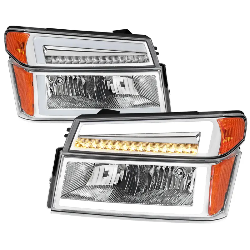 Spec-D 04-12 Colorado/Canyon Headlights Led Bar Seq Chrome/Clear 1