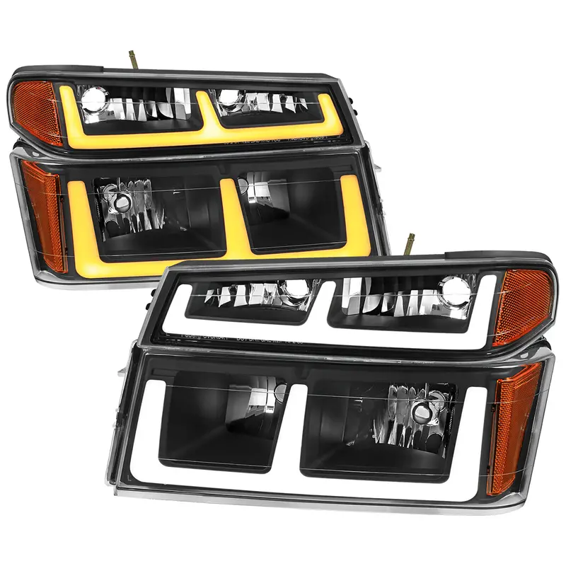 Spec-D 04-12 Colorado Gmc Canyon Headlights Black/Amber Corner 1