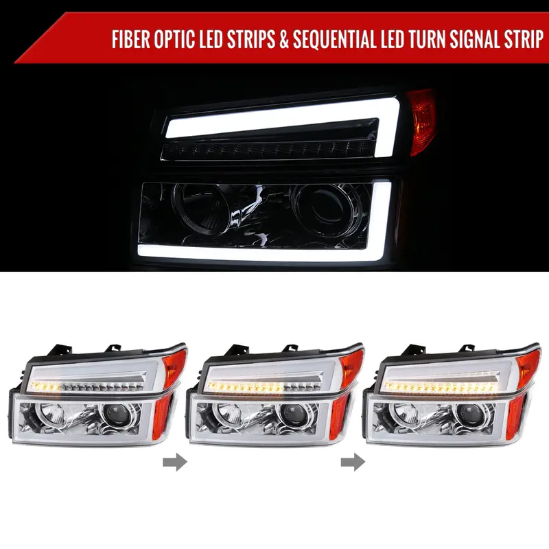 Spec-D 04-12 Colorado/Gmc Canyon Seq Pro Headlights Assembly Chrome 2