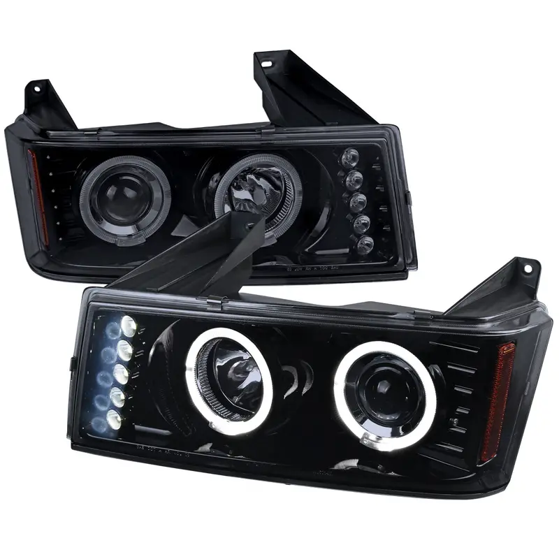 Spec-D 04-12 Gmc Canyon/ Colorado Halo Headlights Black/Smoked 1