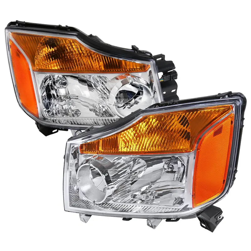 Spec-D 04-15 Nissan Titan 04-07 Armada Headlights Chrome/Clear Amber 1