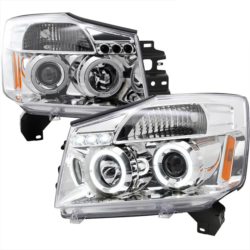 Spec-D 04-15 Nissan Titan Halo Projector Headlights Chrome 1