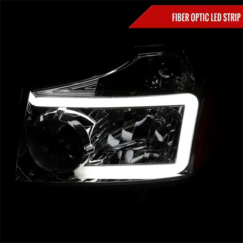 Spec-D 04-15 Nissan Titan Headlights Projector Chrome/Clear G3 2