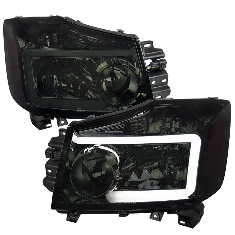 Spec-D 04-15 Nissan Titan Headlights Projector Smoked G3 1