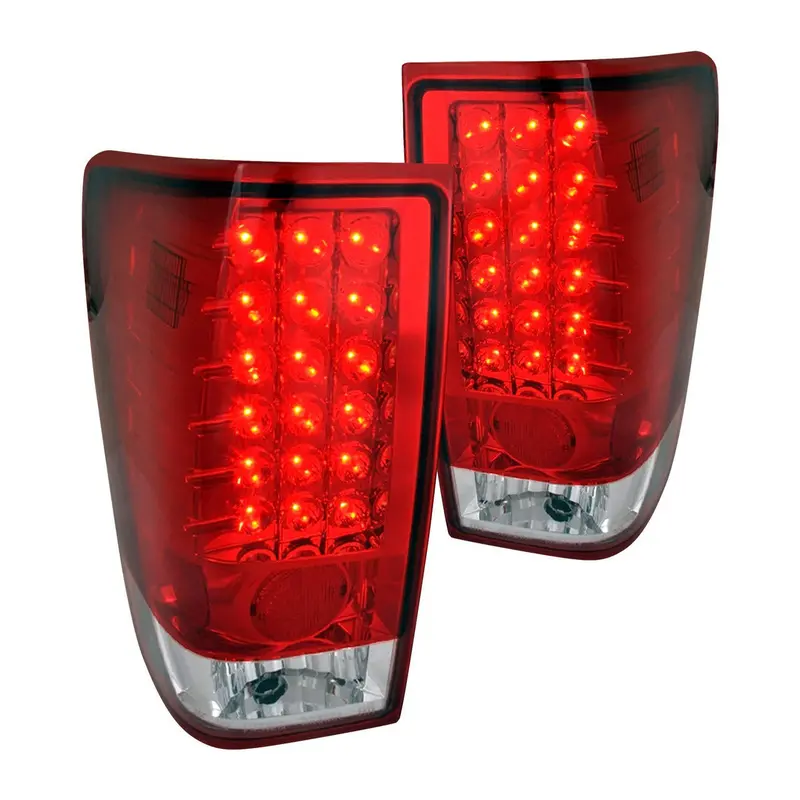 Spec-D 04-15 Nissan Titan Tail Lights Led Chrome/Red/Clear 1