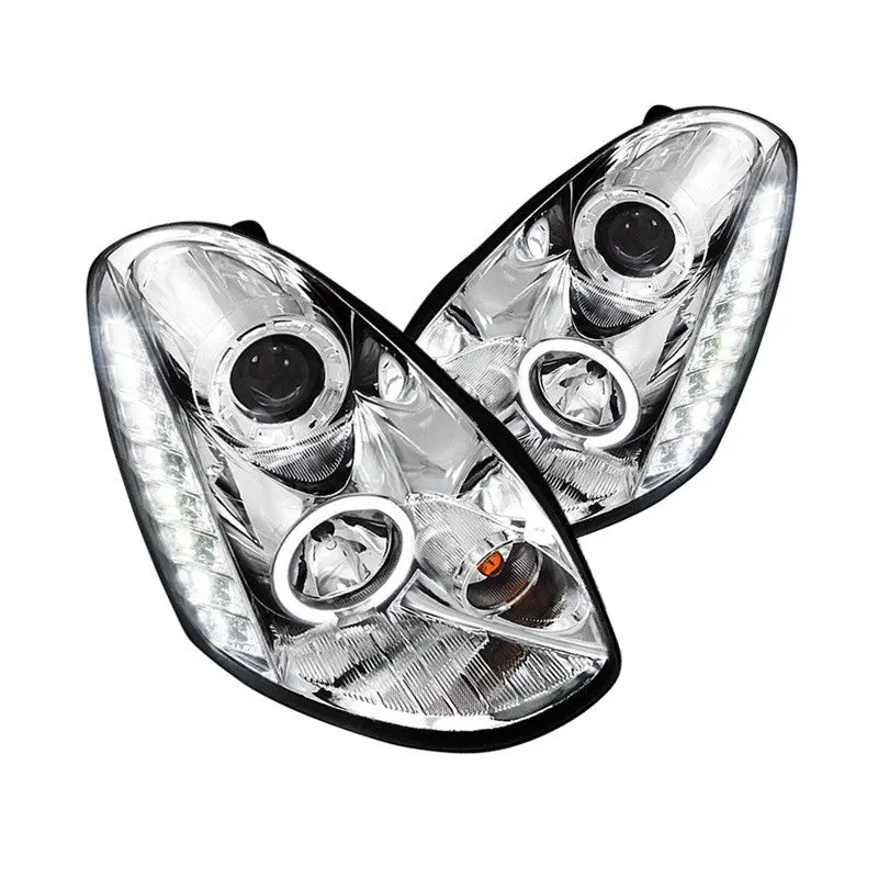 Spec-D 05-06 Infiniti G35 Sedan Projector Halo Headlights Chrome/Clear 1
