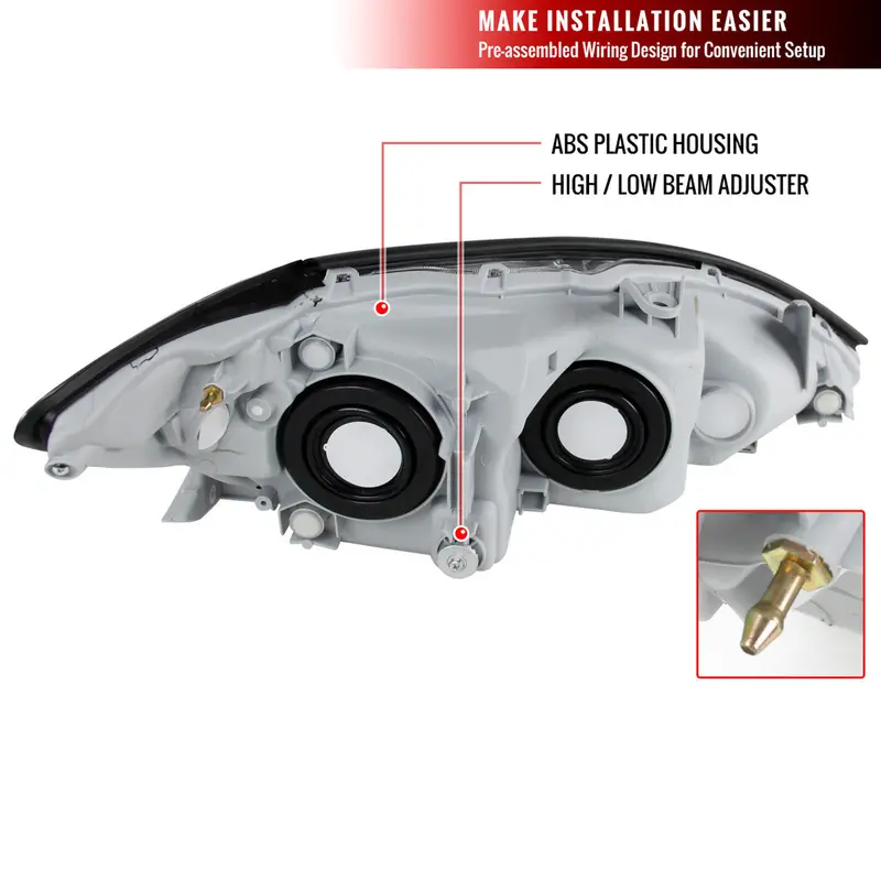 Spec-D 05-06 Toyota Camry Headlights Crystal Chrome/Clear Amber 2