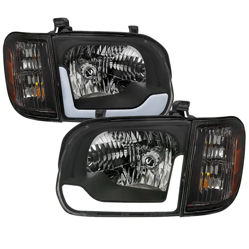 Spec-D 05-06 Tundra/05-07 Sequoia Headlights Oem Style Black/Amber 1