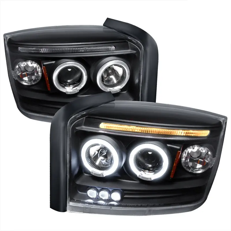 Spec-D 05-07 Dodge Dakota Halo Led Projector Headlights Black 1