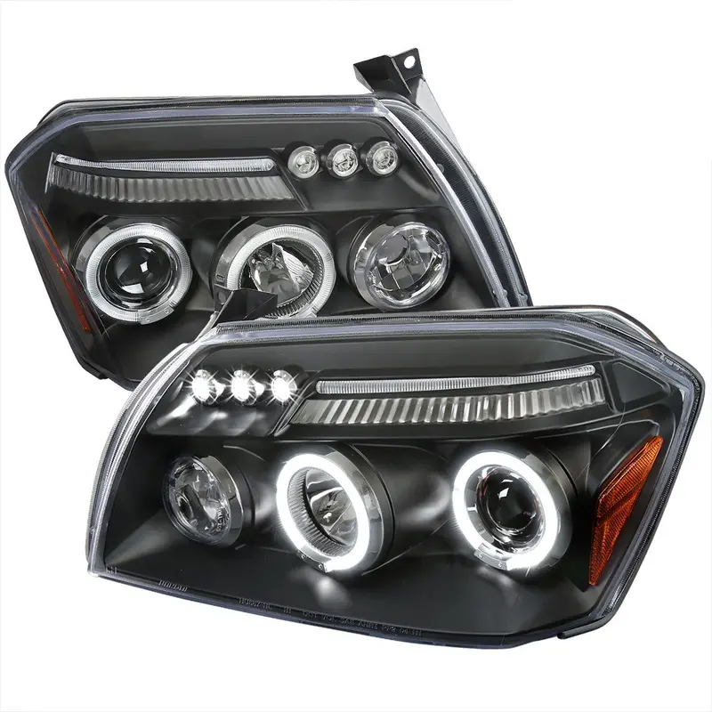 Spec-D 05-07 Dodge Magnum Halo Projector Headlights Black 1