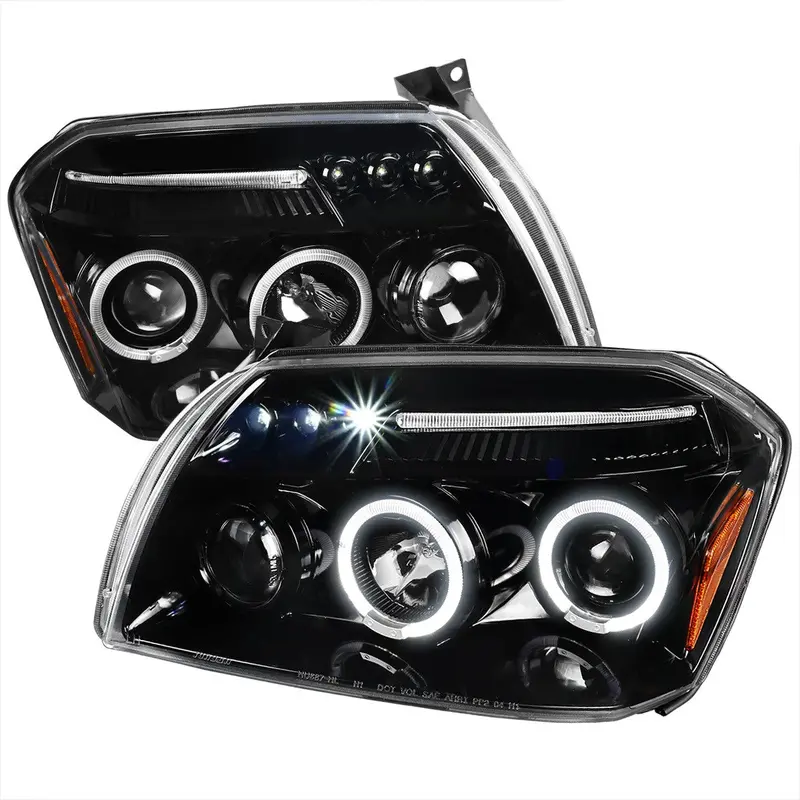 Spec-D 05-07 Dodge Magnum Headlights Dual Halo Projector Jet Black 1