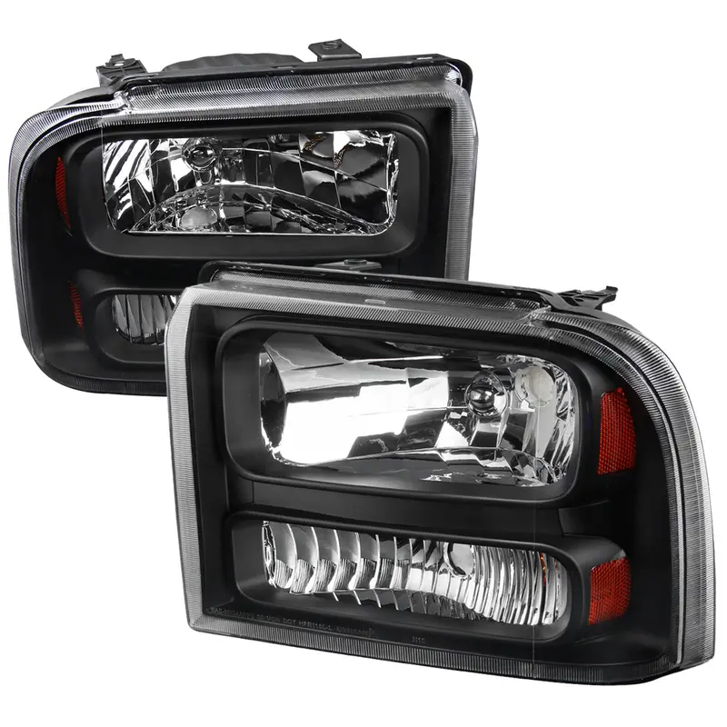 Spec-D 05-07 F250/F350/F450/F550/Excursion Headlights Matte Black 1
