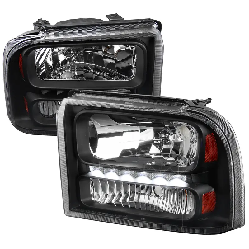 Spec-D 05-07 F250/F350/F450/F550/Excursion Smd Led Headlights Black 1